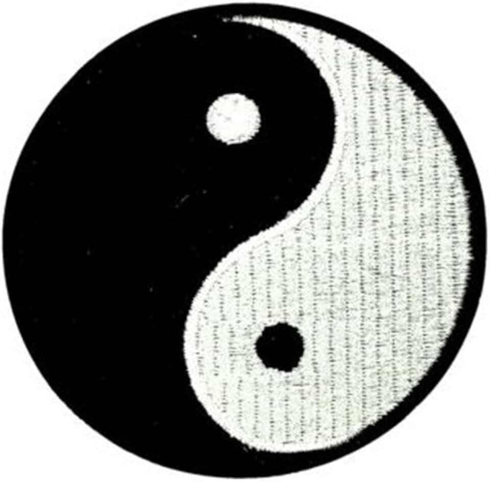ximkee (Pack de 5) Yin Yang chino Tai-Chi bordado Sew hierro en Applique parches, Medium