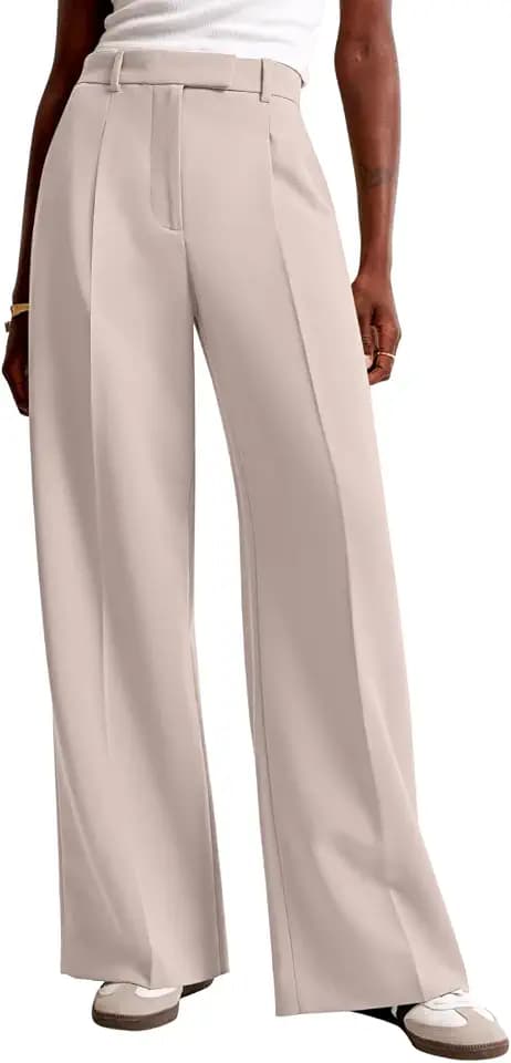NIMIN Women Wide Leg Work Pants High Waisted Dress Trousers with Pockets