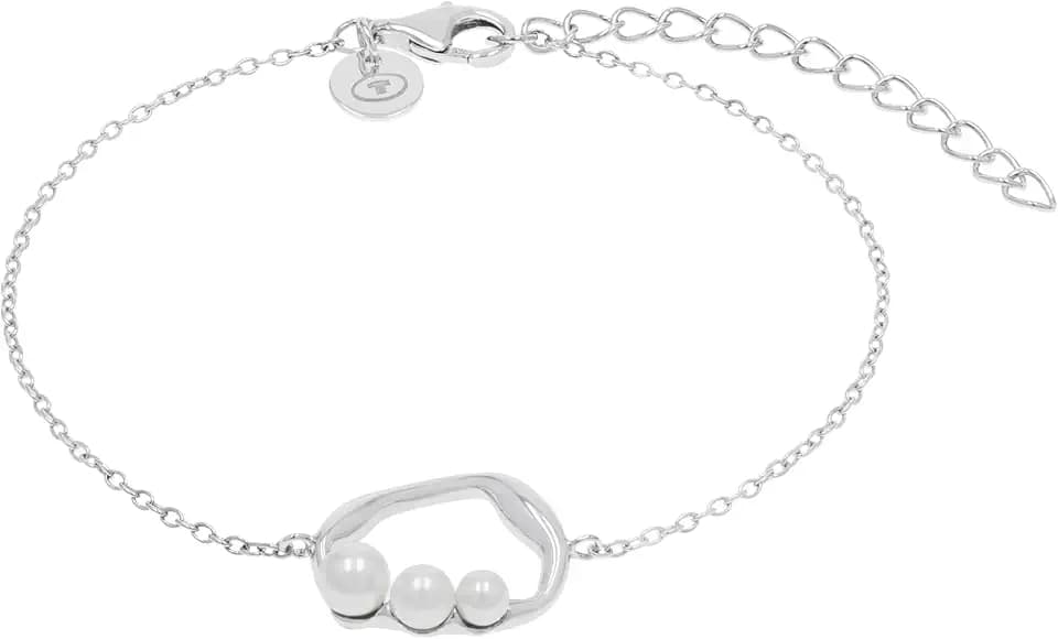 Tom Tailor Armband mit Anhänger für Damen, Sterling Silber 925, mit Süßwasserzuchtperle, 16+4 cm, silber, Geschenkidee, Armschmuck, Damenschmuck, 2100556