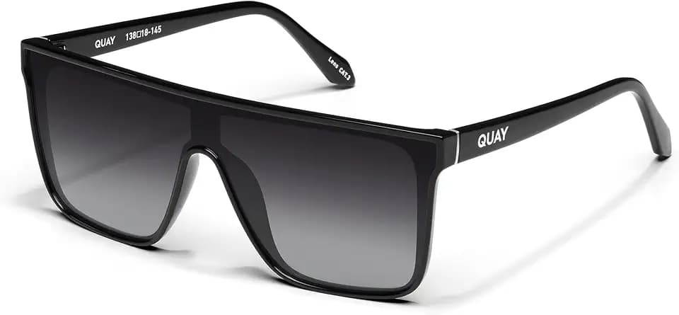 QUAY Nightfall Oversized Shield Sunglasses for Women & Men – Extra Large Polarized UV Protection Shades for Everyday Wear