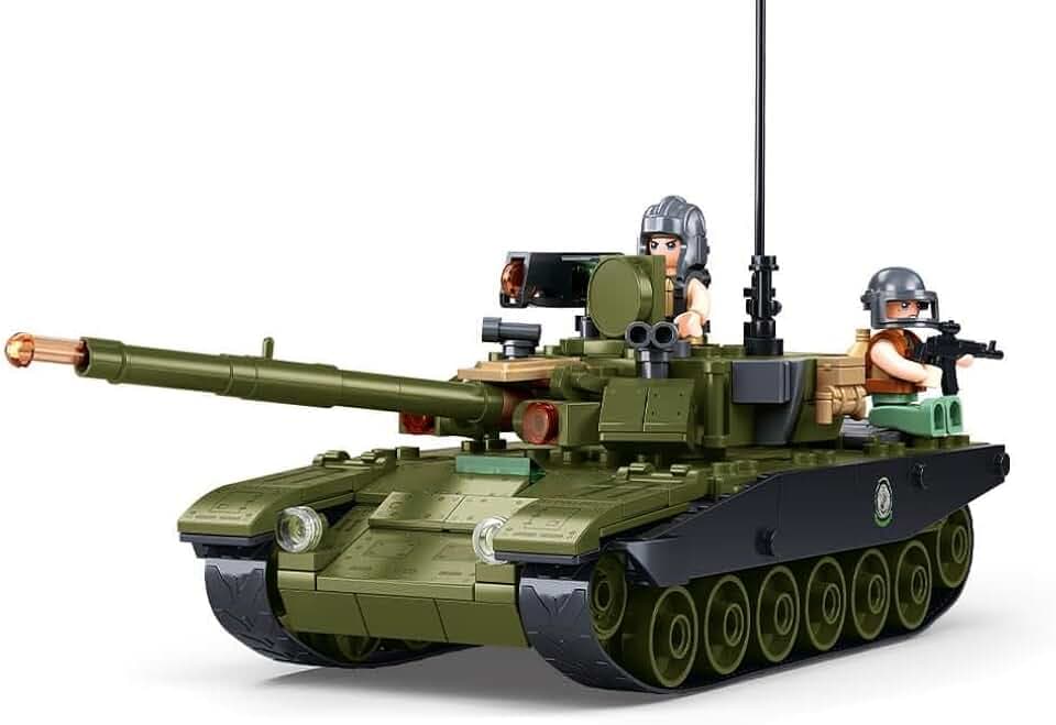 Sluban Militär Bausteine Panzer Set, 326 Teile, 22,4 cm, mit 3 Minifiguren, M38-B1257, Gelb und Schwarz