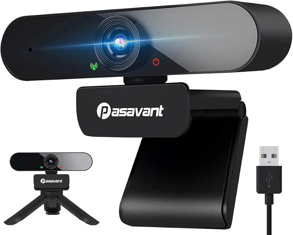 2021 Webcam with Microphone, 1080p USB Webcam with Free Tripod,360 Degree Rotation Video Camera for Online Class,Teaching, Zoom Meeting Skype Facetime Teams,PC Mac Laptop Desktop