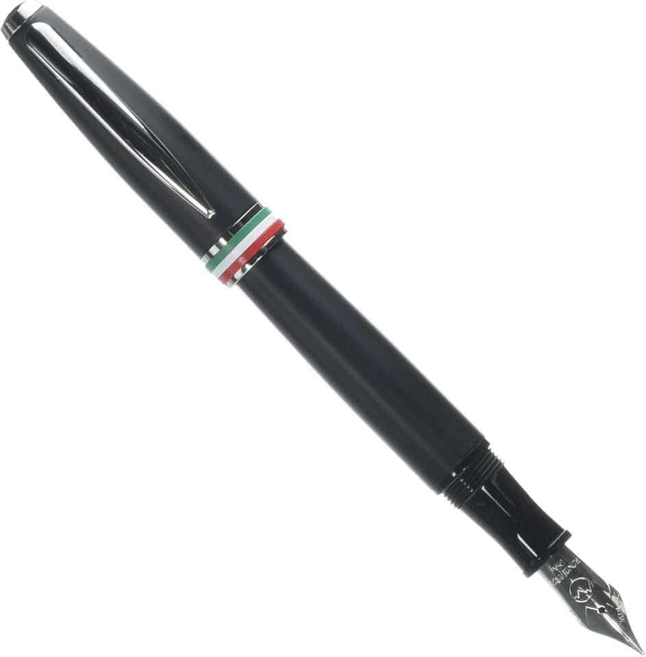 Monteverde USA Aldo Domani Italia Fountain Pen Matte Black - Extra Fine Nib - Luxury Writing Pen - Italian Design - JoWo Stainless Steel Nib - Smooth Ink Flow - Refillable - Gift Box Included