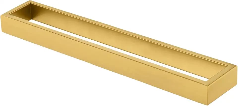 KOKOSIRI Towel Bar Brushed Gold Bath Towel Holder 16 Inch Kitchen Towel Hanger Rack Stainless Steel Bathroom Hardware Wall Mounted, 1 Pack B4008BG-L16