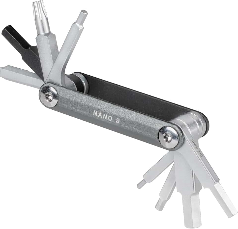 Topeak Nano 9 Werkzeug aus Aluminium und Stahl in der Farbe Schwarz Innensechskant-Schlüssel: 2/2,5/3/4/5/6/8 mm Größe: 6x2,2x1,3 cm, 15411003