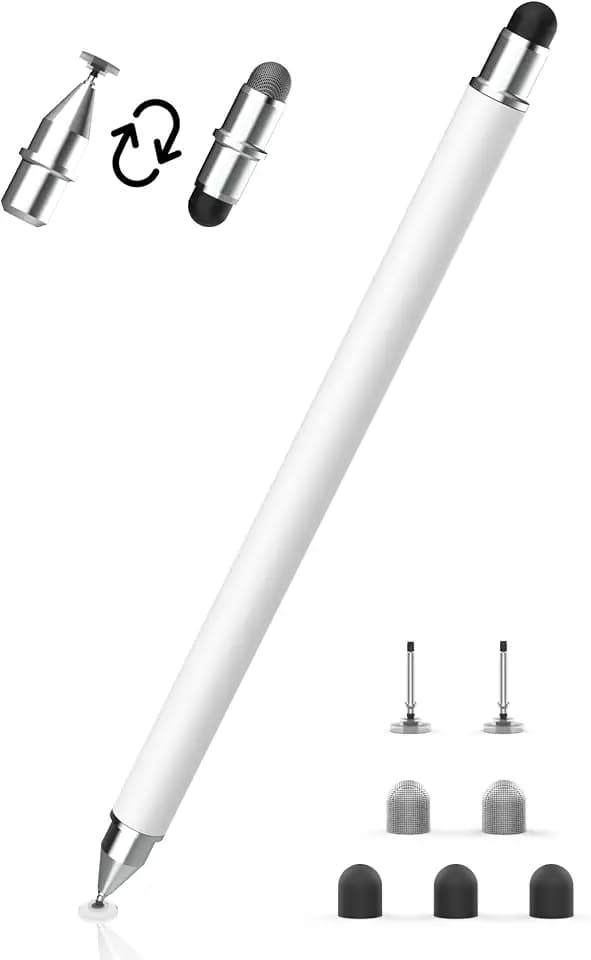 MEKO 3-in-1 Tablet Stift mit Faser/Gummi/Disc Spitzen für Tablets & Handys