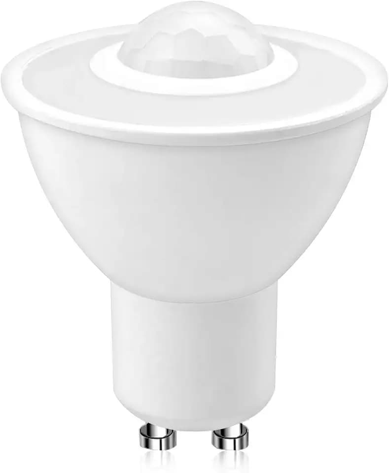 Bonlux E27 LED Glühbirne mit Bewegungsmelder, Motion Sensor LED Glühbirne 5W entspricht 50W Glühlampen, Auto On/Off PIR-Infrarot-Erkennung für Balkon Garage Treppen Flur, (Kaltlicht 6000K, 4-Stück)