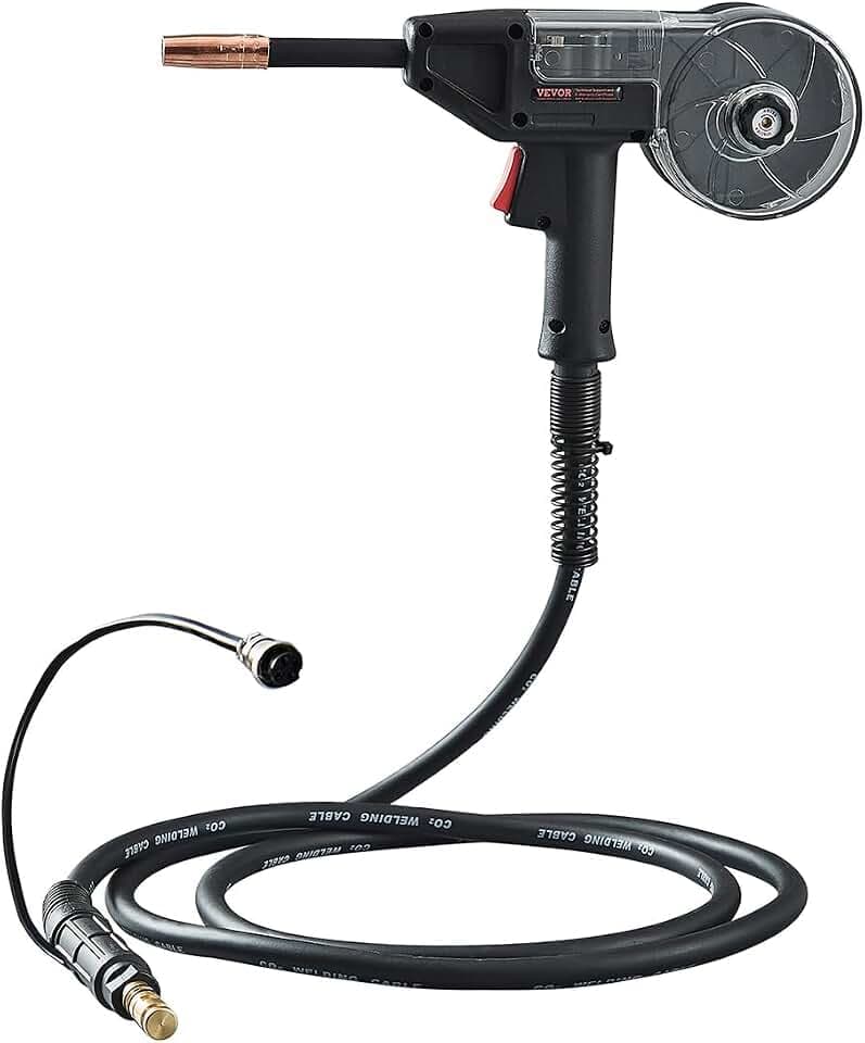 VEVOR 200Amp Spool Gun with 10FT Cable, Compatible with W Weldpro MlG200GDsv200 and MIG155GD Welders, Suitable for 0.030" and 0.035" Flux Core/Solid/Aluminum Welding Wires