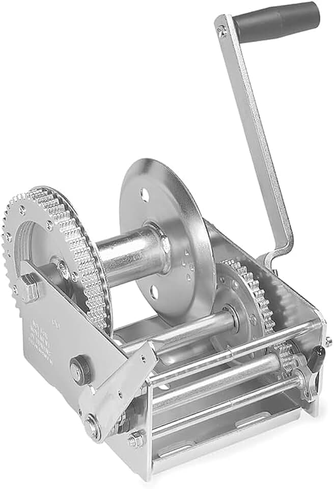 Fulton 142430 Bootsanhänger Seilwinde 1,7 kg Kapazität Zwei-Gang Handkurbelwinde Hochleistungs Zink-Finish