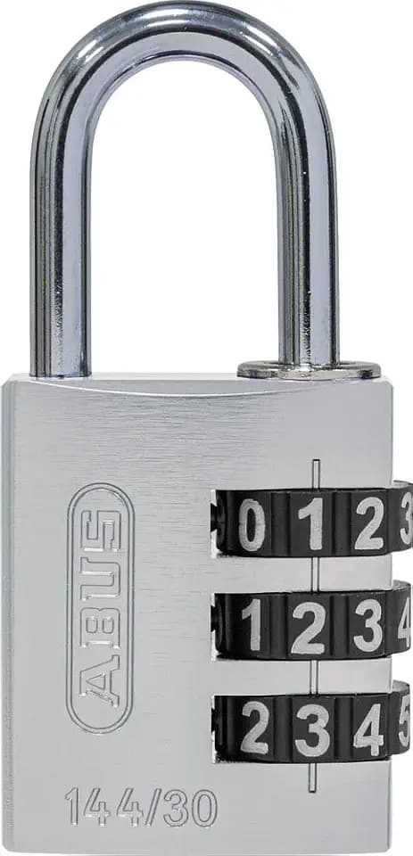 ABUS Zahlenschloss 144/30 Aluminium - Silber, 3-Stellig, Großer Bügel