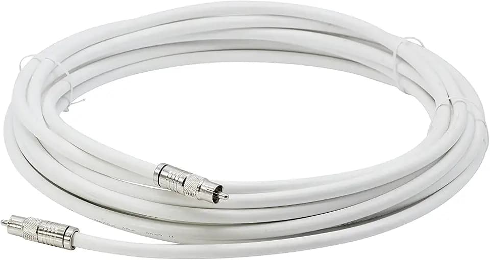 THE CIMPLE CO Digital Audio Coaxial Cable 10 FT - Indoor/Outdoor Subwoofer Cable - RG6 Coax with RCA Connectors for Subwoofers, A/V Equipment - 75-Ohm S/PDIF Coax 10 Feet (3 Meters), White