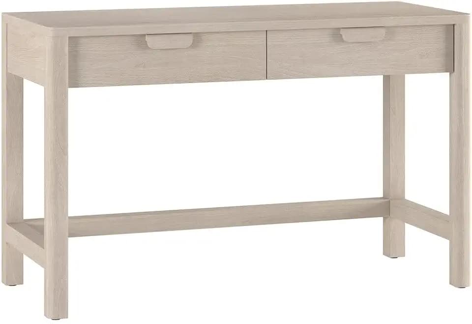 Henn&Hart 48" Home Office Desk, Computer Desk, Beech White