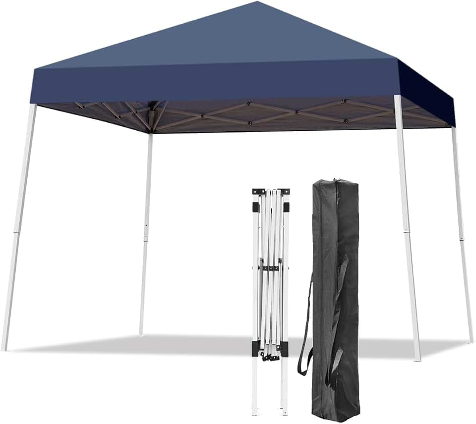 10x10FT Slant Leg Pop Up Canopy Tent, Portable Outdoor Shelter