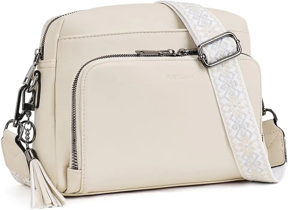 POIUGOYA Leather Crossbody Bag for Women Travel Purse Built-In RFID Wallet