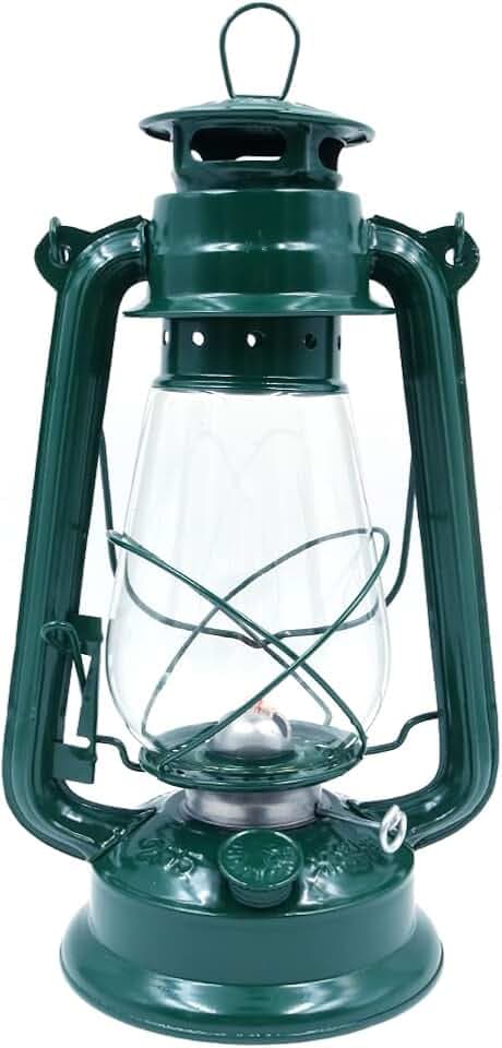 30 cm Vintage-Sturmlaterne, Öllampe, brennende Laterne, Retro-Kerosinlampen, klassische Öllampe, Tischlaternen für Haus, Garten, Camping, Citronella – Grün