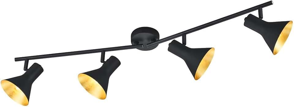 RL LIVE YOUR LIGHT Reality Leuchten R80164002 Spotleuchte, Metall, schwarz/gold
