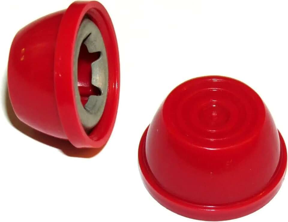 Quadrapoint Hub Caps for Bike/Trike/Scooter – Compatible with Popular Classic Red Ride-On Toy Brand (3/8” Axle Diameter)