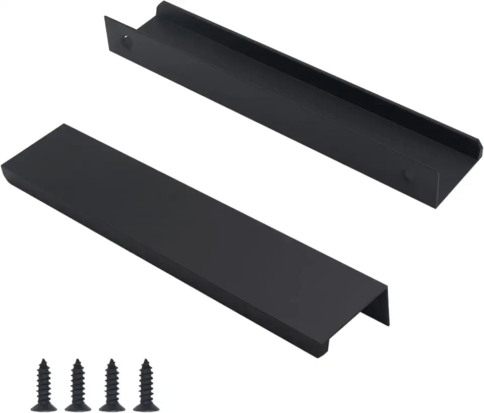 30 Pack Modern Kitchen Cabinet Handles, Black Finger Pulls Drawer
