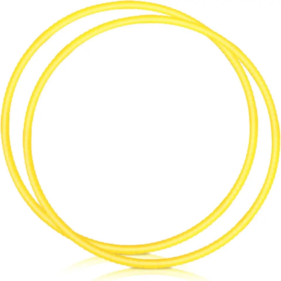 WinnerWhy 2 Pcs Toy Hoop Exercise Hoop Detachable Adjustable Plastic Toy Ring Playground Equipment for School Colored Circles Exercise Ring for Teens Dog Agility Equipment(Yellow,23 Inch)