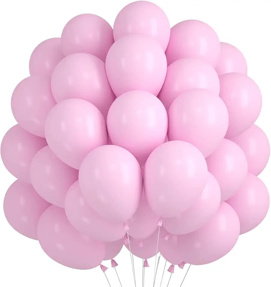Luftballons Rosa 60 Stück, 12 Zoll Pink Luftballons Geburtstag, Rosa Latex Ballons, Luftballon Rosa, Helium Ballons Hellrosa für Geburtstag Hochzeit Babyparty Kommunion Party