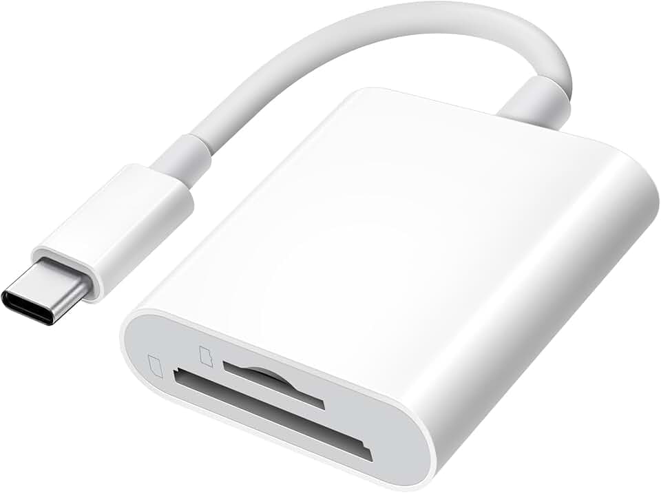 USB C SD Card Reader for iPhone 15 16/iPad/MacBook/Mac, xdgeLoad USB-C Type C SD Reader Supports SD and MicroSD Memory Card Adapter, Trail Camera Viewer Plug and Play - 2 Slots