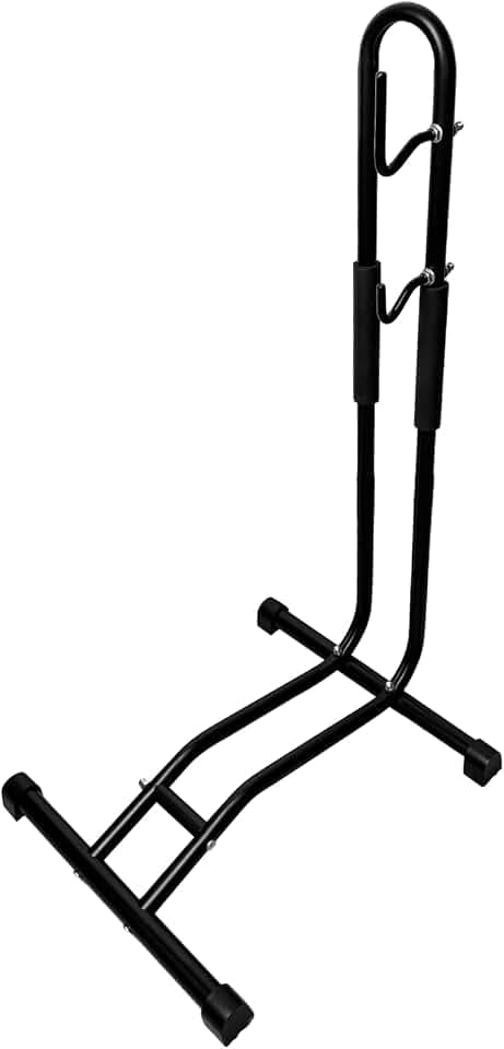 Fahrrad, Fahrradständer, Vertikaler Fahrradhalterung für die Garage, Abnehmbar Reparaturständer, Platzsparender, Fahrradhalter Boden, für Reifenbreite bis 60mm Mountainbike, Schwarz