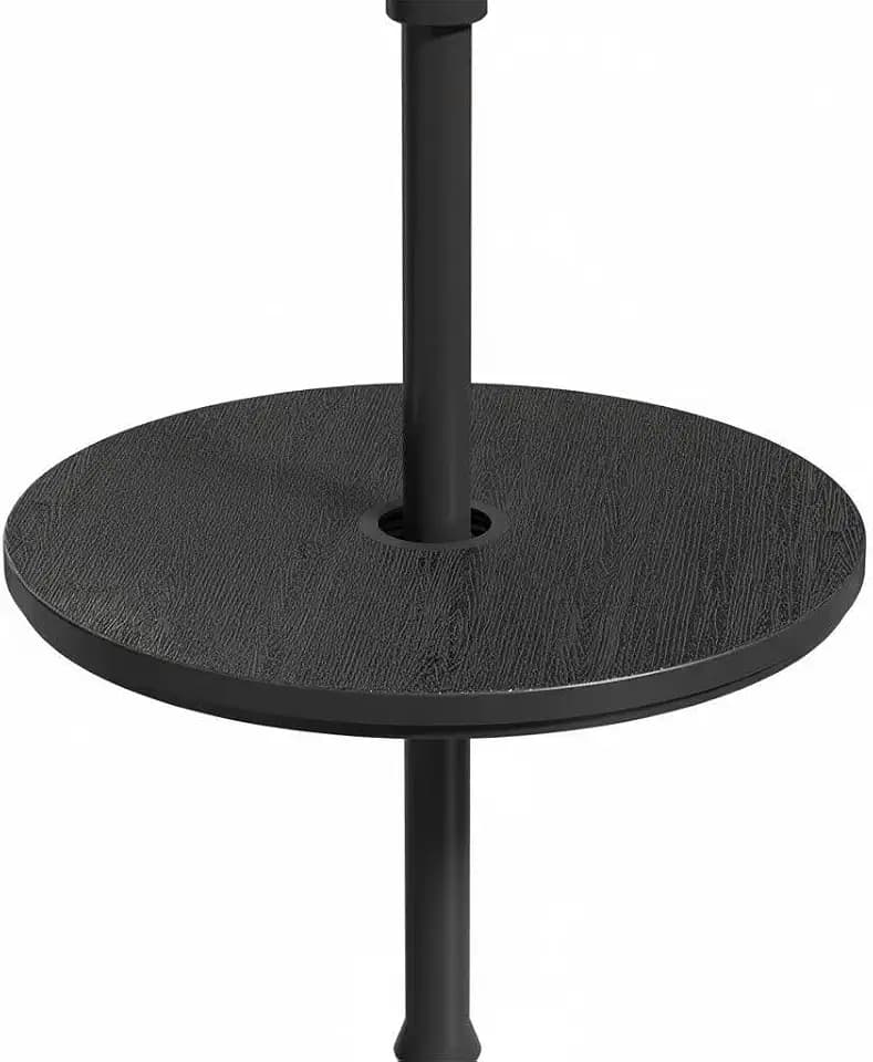 Patio Umbrella Table Tray with Hole, Black, 2 Pack