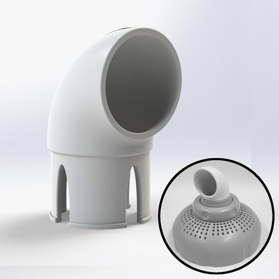 Pooldüse Einlaufdüse 360° drehbar abgewinkelt passend für Intex Pool Düse Auslass Ausströmer Umwälzung Reinigung 38mm weiß