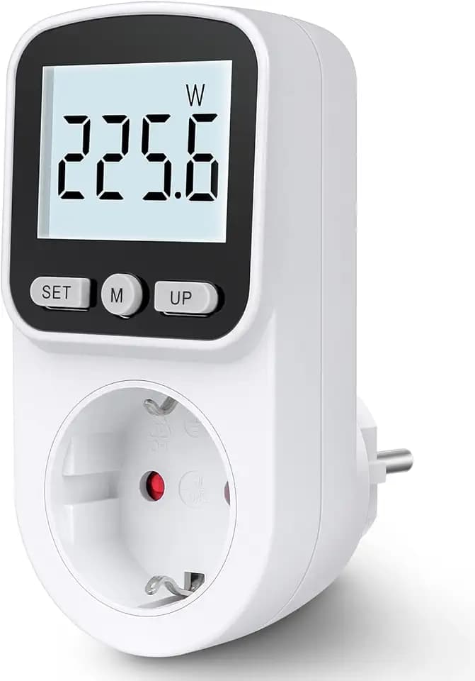 Stromzähler für Steckdose Stromverbrauchsmesser Steckdose 8 Modi, Strommessgerät Steckdose Energiekostenmessgerät Hintergrundbeleuchtung Großes LCD KWH Watt Energiemessgerät Leistungsmesser Steckdose