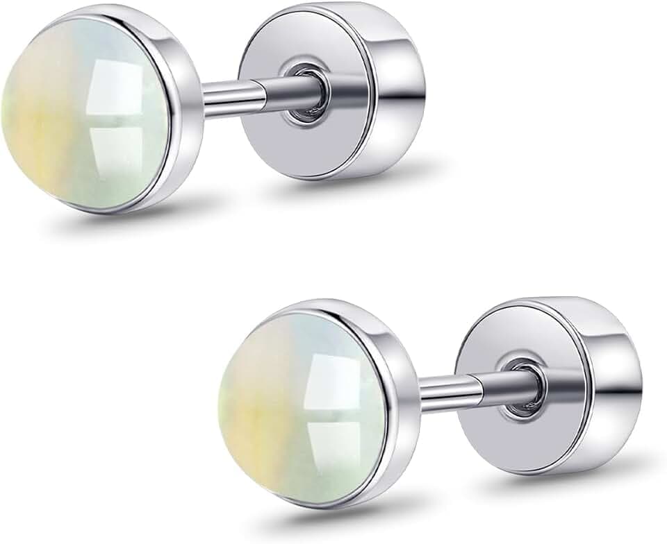 Limerencia Titanium Hypoallergenic Flat Back Stud Earrings for Women