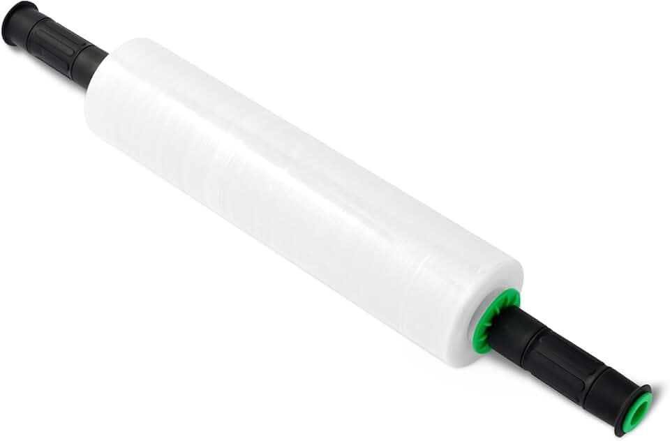 Amazon Basics Stretchfolie, 38,1 cm x 304,8 m, 1 Rolle mit 2 Griffen, Transparent