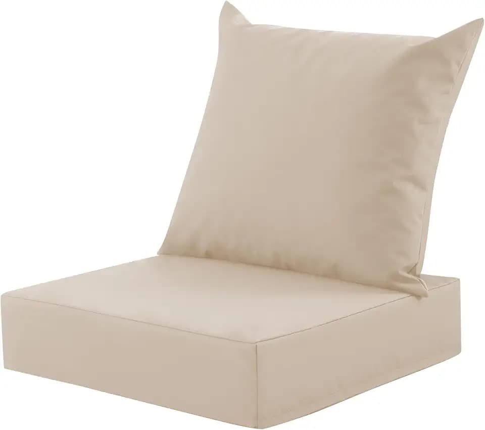 Outdoor Deep Seat Cushion Set, 24x24 Inch, Beige, Set of 1