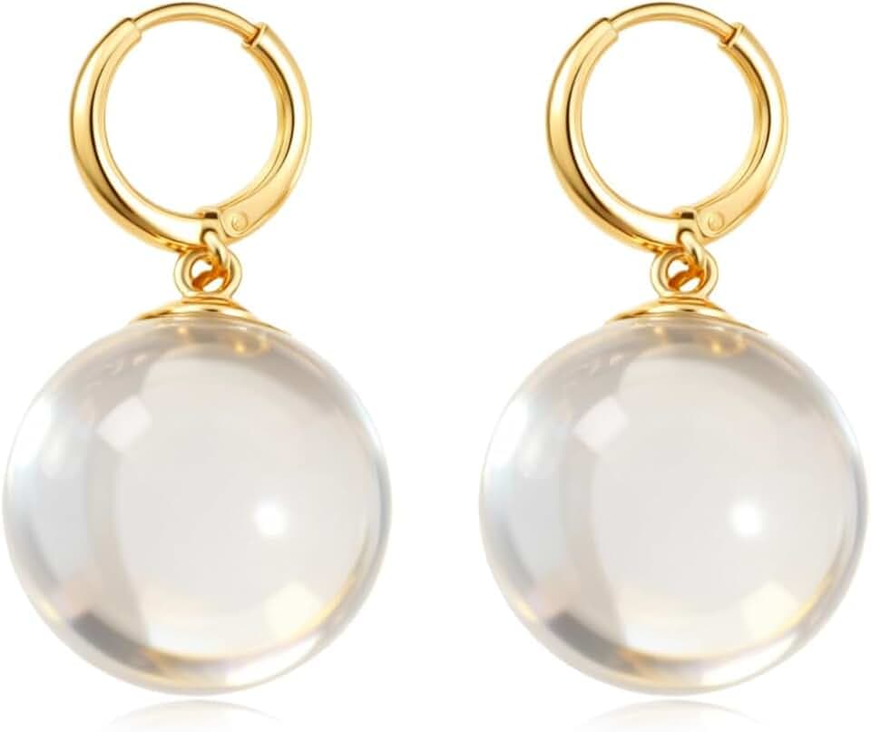 Glass Bubble Earrings for Women Iridescent Spherical Stud Earrings Rainbow Resin Bubble Gumball Jewelry
