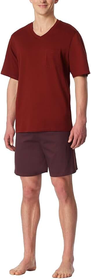 Schiesser Herren Schlafanzug kurz V-Ausschnitt - Nightwear Set