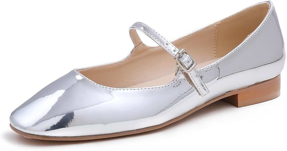 Feversole Mary Jane Halbschuhe,Flach Freizeit Tanzschuhe