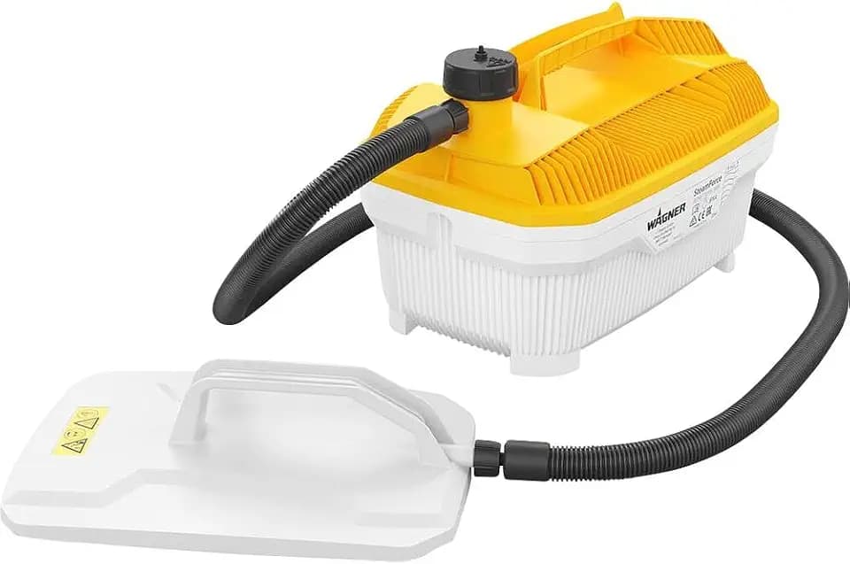 Wagner Dampftapetenablöser SteamForce, Behälter 4 l, Dampfzeit max. 70 min, für Tapeten und Wandbeläge, 3,7 m Schlauch, 2.000 W, 230 V, Gelb/Weiß