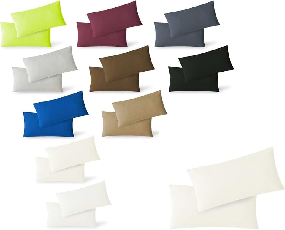 EXKLUSIV HEIMTEXTIL Jersey Kissenbezug Hülle 2 Sparpack Set mit Reißverschluss hochwertige Qualität 40 x 80 cm Natur