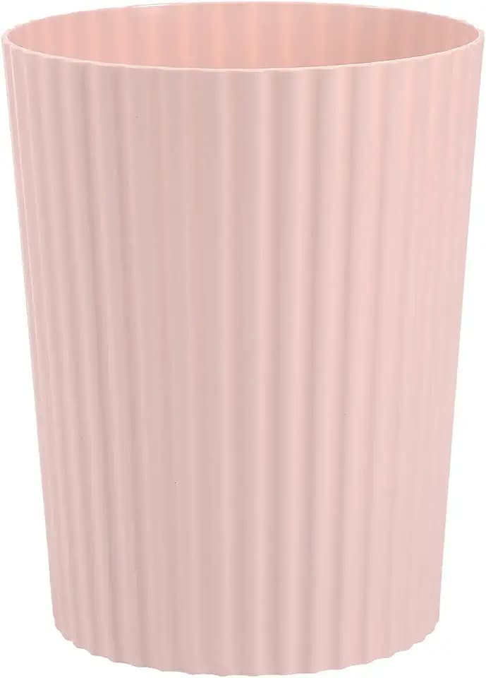 JiatuA Small Trash Can Plastic Wastebasket Round Garbage Container Bin for Bathroom, Kitchen, Bedroom, Home Office, College Dorm, Pink