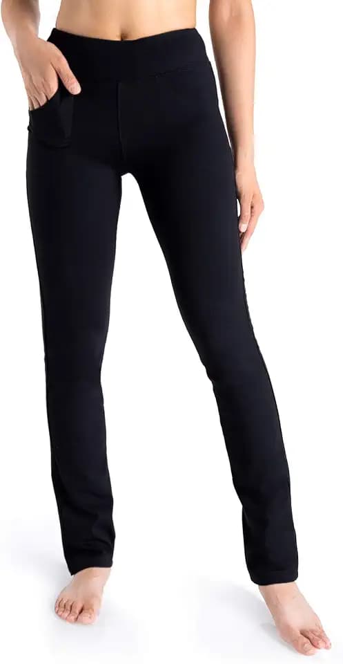 Yogipace Women's 5-Pocket Straight Leg Yoga Dress Pants, 25"-37" Inseams