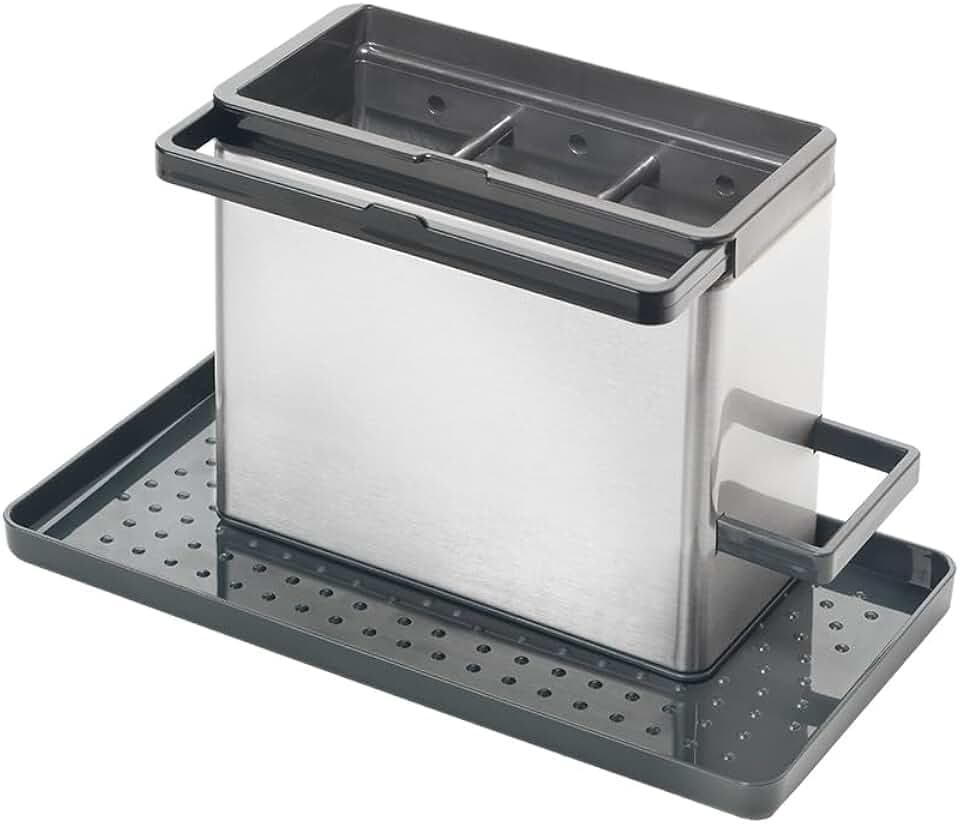 Metaltex TidyTex Spülbecken-Organizer Edelstahl, 24 x 13 x 14 cm, Silber