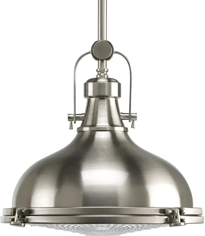 Progress Lighting Fresnel Lens Pendant Light, Brushed Nickel