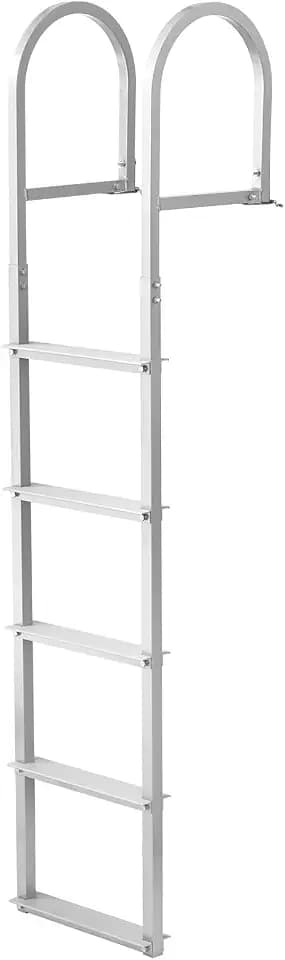 VEVOR Removable Dock Ladder 5 Steps, 500lbs Heavy-Duty, Thickened 6063 Aluminum Alloy with Textured Nonslip Step, Weather-Ready & Quick Detach for Dock, Boat, Pool, Fishing