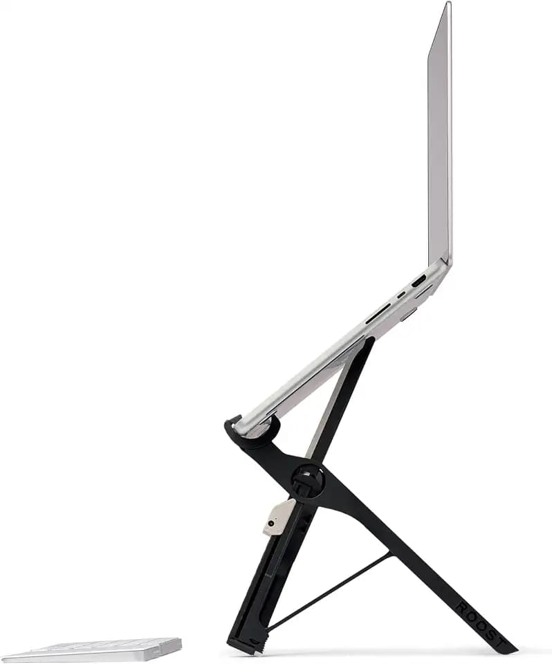 Roost V3 Plus - Ultra Portable and Adjustable Laptop Stand - Quick-Release Height Adjustment, 5 to 14 inch Screen Lift, Patented Rigid Folding Structure and Self-Adjustings Laptop Grips | Onyx Color