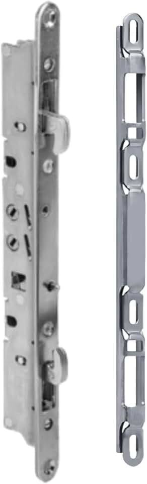 11-3/4" Multi-Point Mortise Lock with Face Plate and Keeper for Sliding Patio Glass Door | Two Point Keeper for Mortise Lock for Patio Sliding Door | - Stainless Steel