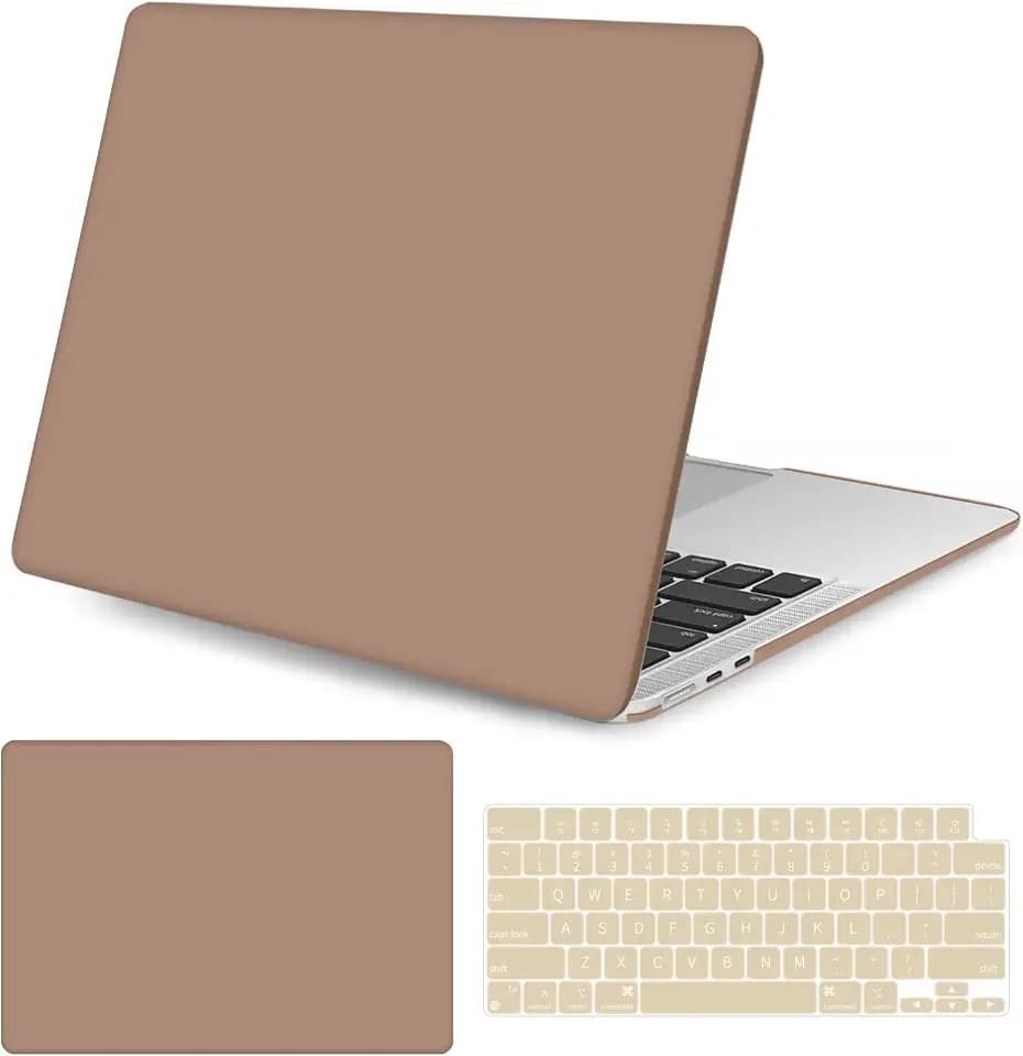 Seorsok Compatible with MacBook Air 15 inch Case 2023 2024 Release M3 A3114 M2 A2941 Liquid Retina Display Touch ID,Ultra Thin Laptop Plastic Hard Shell Case&Keyboard Cover,Brown