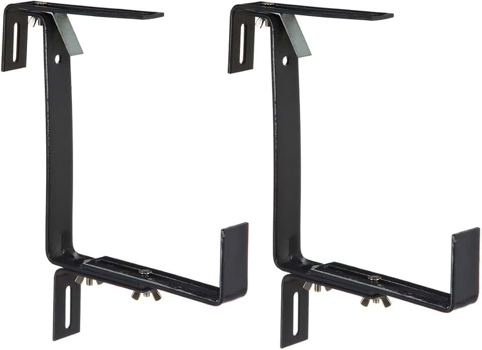 Dehner Blumenkastenhalter Profi für Rohrgeländer, 2 Stück, Metall, anthrazit