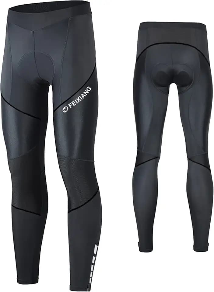 MEETWEE Herren Radlerhose Lange Fahrradhose, Kompression Radhose Leggings Radsport Hose für Männer Elastische Atmungsaktive 3D Schwamm Sitzpolster