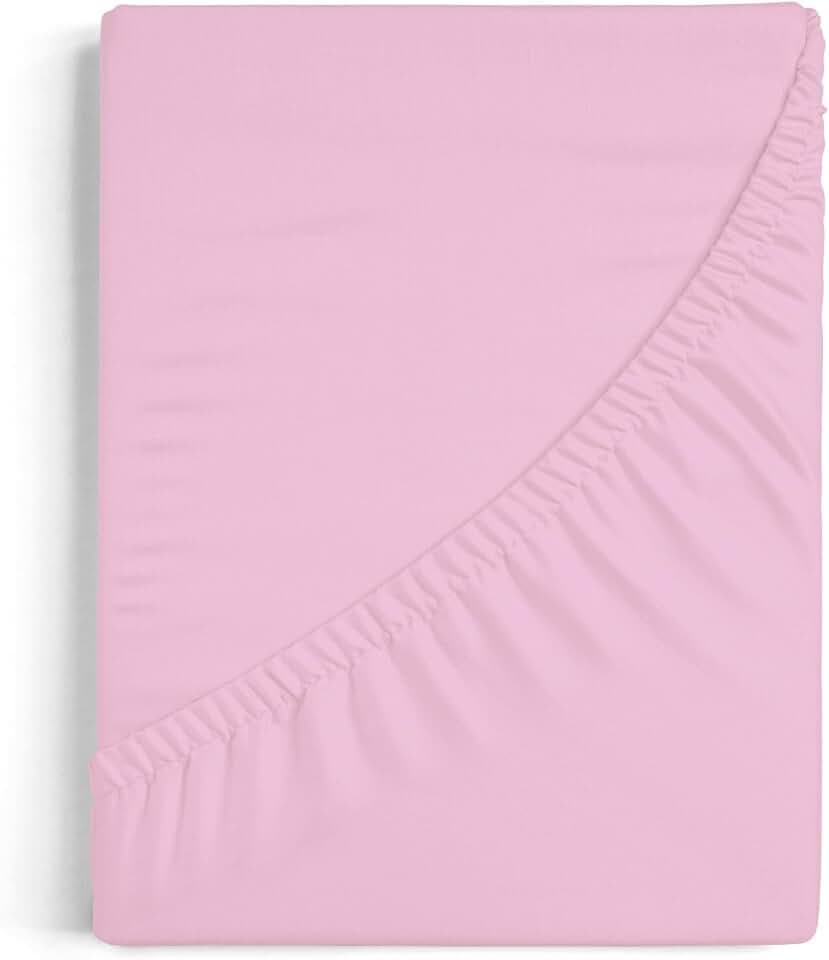 Burrito Blanco Spannbettlaken A7 | Spannbettlaken für Betten mit 120 x 190/200 cm, Baumwolle und Polyester, für 120 cm Betten, Rosa