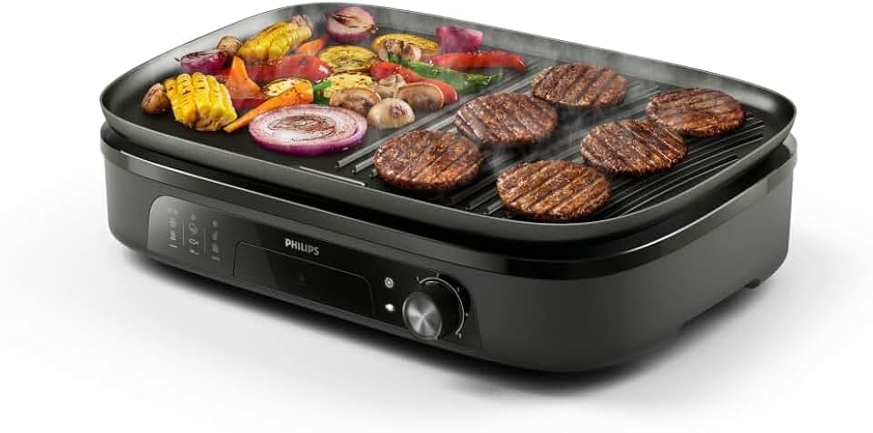 Philips Tischgrill 3000, Schwarz, 5 Temperaturstufen