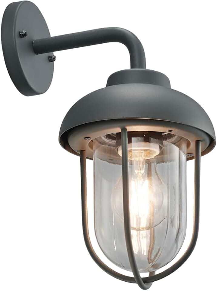 Trio Leuchten Außen Wandleuchte Duero 202760142, Aluminium Druckguss anthrazit, Glas klar, exkl. 1x E27